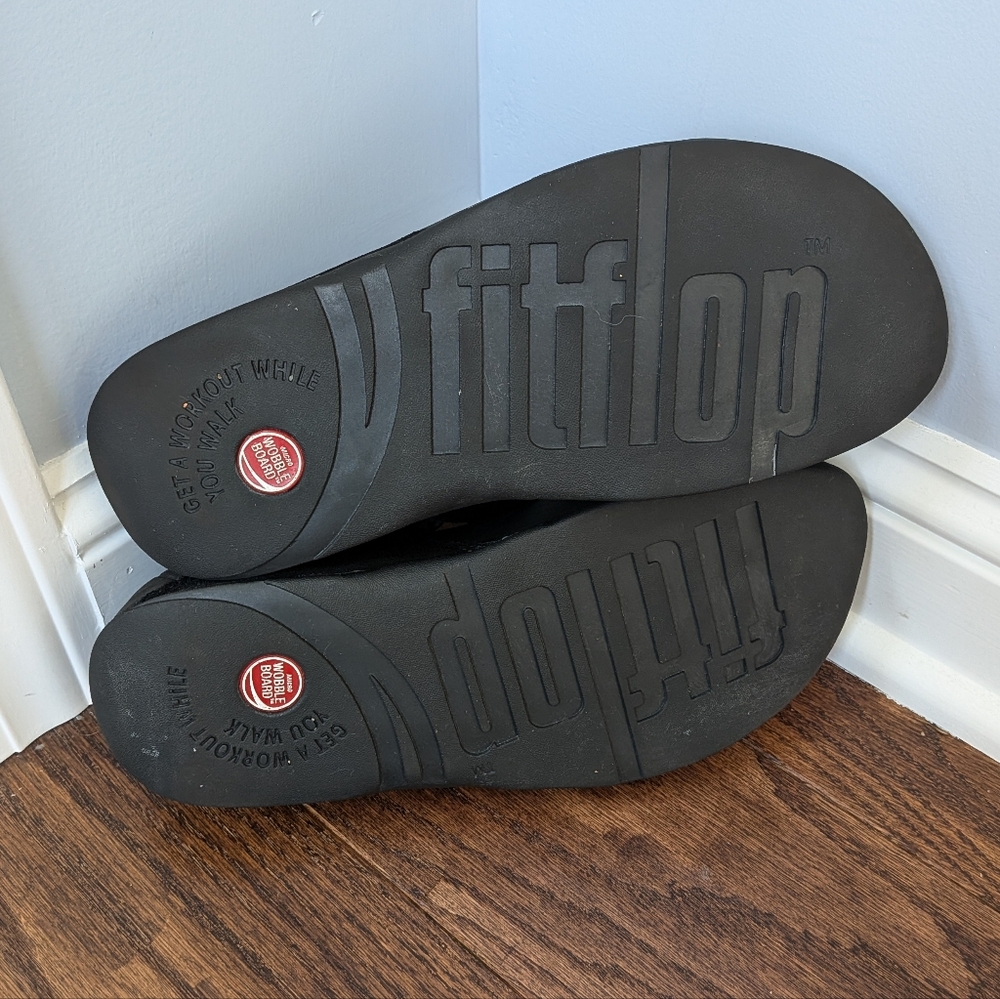 Fitflop Women's Black Oasis Thong Sandals Size 9 Wobbleboard - Picture 7 of 9